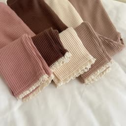 Baby Girl's Skinny Elastic Tights Autumn Infant Solid Color Ruffle Trousers Toddler Basic Outwear Pants For 3M-3Y