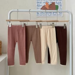 Baby Girl's Skinny Elastic Tights Autumn Infant Solid Color Ruffle Trousers Toddler Basic Outwear Pants For 3M-3Y