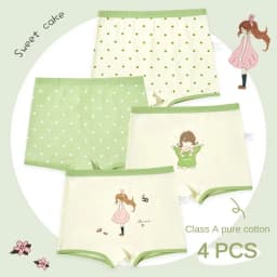 4PCS Cartoon Boxers Soft Shorts Cute Panties for Girls Boxer Underwear Children's Cotton Girl Panties Underwears Clothing Kids