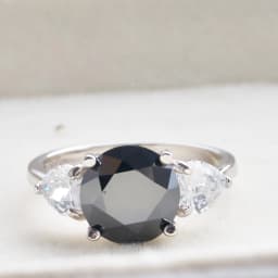 1-3 Carat Black Color Real Lab Grown Moissanite Diamond white Certified Ring for Women Wedding 18K Gold Plated Fine Jewelry Gift