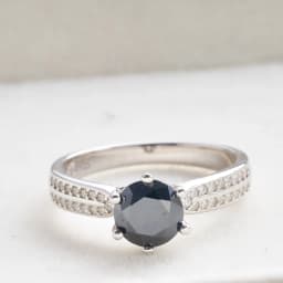 1-3 Carat Black Color Real Lab Grown Moissanite Diamond white Certified Ring for Women Wedding 18K Gold Plated Fine Jewelry Gift