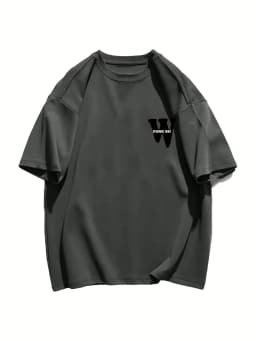 Korean Fashion Women T-shirt Simple Letter W Printed 100% Cotton Tee Shirt Summer O-Neck Loose Tops Street Casual Female Clothes