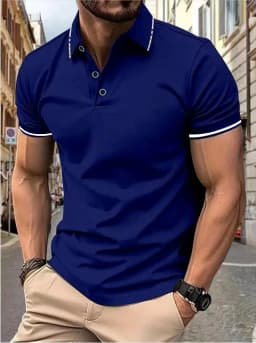 Men's summer casual fashion polo shirt short sleeve men's short sleeve color lapel top T-shirt short sleeve lapel fashion