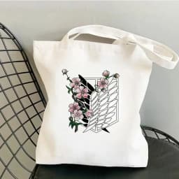 Attack on Titan Shopping Bag Graphic Shoulder Bags Students Girls Anime Printed Casual Totes Female Large Capacity Handbags