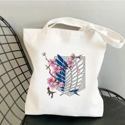 Attack on Titan Shopping Bag Graphic Shoulder Bags Students Girls Anime Printed Casual Totes Female Large Capacity Handbags