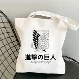 Attack on Titan Shopping Bag Graphic Shoulder Bags Students Girls Anime Printed Casual Totes Female Large Capacity Handbags
