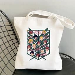 Attack on Titan Shopping Bag Graphic Shoulder Bags Students Girls Anime Printed Casual Totes Female Large Capacity Handbags