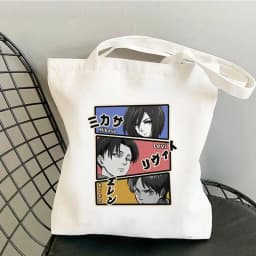 Attack on Titan Shopping Bag Graphic Shoulder Bags Students Girls Anime Printed Casual Totes Female Large Capacity Handbags
