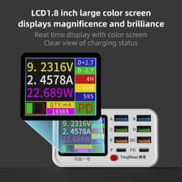 Multi Functional 8-port USB Wireless Fast Charging Station Visual Current Detection Charger For Mobile Phone iPad Flash Charging