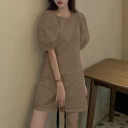 VONDA Summer Party Mini Dress 2024 Women Elegant Short Puff Sleeve Casual Solid Sundress O Neck Loose Pleated Holiday Vestidos