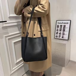 Popular vintage women's bucket bag fashion texture shoulder bag