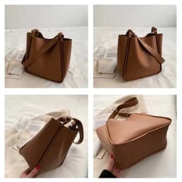 Popular vintage women's bucket bag fashion texture shoulder bag