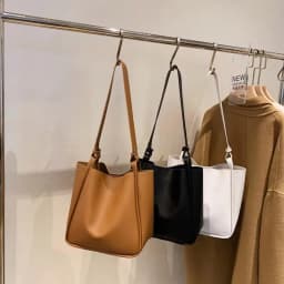 Popular vintage women's bucket bag fashion texture shoulder bag