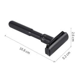 Mingshi Metal Adjustable Safety Razor Travel Double Edge Classic Men Shaving Black Hair Removal Shaver with 5 Blades