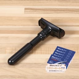 Mingshi Metal Adjustable Safety Razor Travel Double Edge Classic Men Shaving Black Hair Removal Shaver with 5 Blades