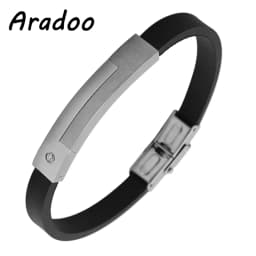 Silicone Titanium Steel Anion Pendant Necklace Hematite Magnetic Therapy Collar
