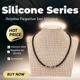 Silicone Titanium Steel Anion Pendant Necklace Hematite Magnetic Therapy Collar