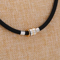 Silicone Titanium Steel Anion Pendant Necklace Hematite Magnetic Therapy Collar