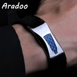 Silicone Titanium Steel Anion Pendant Necklace Hematite Magnetic Therapy Collar