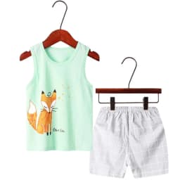 100% Cotton Children's Clothing Boys Pajama Sets Short Kids Toddler 2 to 3 4 5 6 7 8 9 10 Years Green Dinosaur Pijama Summer Pjs