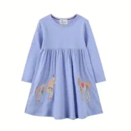 Jumping Meters Children's Unicorn Dresses Girls Cotton Autumn Spring Kids Frocks 18m-6T Toddler Clothes Dress