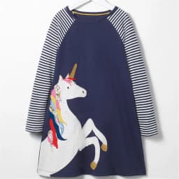 Jumping Meters Children's Unicorn Dresses Girls Cotton Autumn Spring Kids Frocks 18m-6T Toddler Clothes Dress