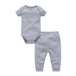 2/6 Pcs/lot Muslin Blank Baby Rompers Pants Set Plain Colors Summer Short Sleeve Bodysuit Kids Clothing Set Boys Clothes