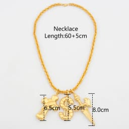 Dubai Copper Hip Hop Pendant Color Big Size Pendant African Neckalce for Women Men Fashion Jewelry for Party Gift