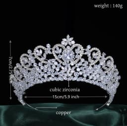 Luxury Tiara For Wedding Bride Headpiece Cubic Zirconia Princess Queen Bridal Tiaras Crowns For Women Pageant Prom Headdress