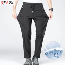 5XL High Stretch Outdoor Sport Hiking Pants Men Zipper Pockets Trousers Men Summer Thin Quick Dry Men's Pants Trekking Fishing