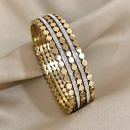 Multiple Rows Round Nails Double Row Rhinestones Stainless Steel Brangle Bracelet for Women Cuff Wristband Jewelry Accessories