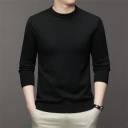 7 Colour Men's Round Neck Long Sleeved Solid Color Sweater Soft Warm and Comfortable Top with a Base