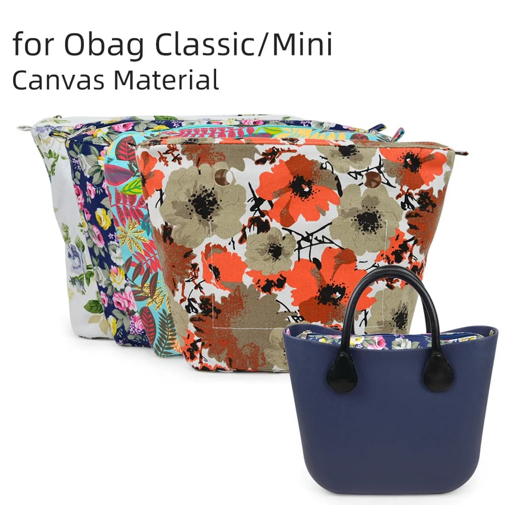 TANQU New Colorful Waterproof Inner Lining Insert Zipper Pocket for Classic Mini Obag Canvas  Inner Pocket for O Bag