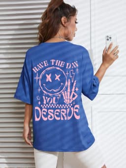 Have The Day You Deserue Letter Graphic Women T-Shirt Cotton Sport T Shirt Soft Breathable Clothes Oversized Casual Short Sleeve