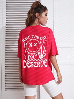 Have The Day You Deserue Letter Graphic Women T-Shirt Cotton Sport T Shirt Soft Breathable Clothes Oversized Casual Short Sleeve