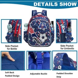School Bookbag for Boy Football Pattern Backpack Kids Backpack Waterproof School Bag Mochila Infantil Lunchbox Child Pencil Case