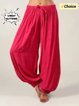 2024 Summer New Women's Solid Color Lantern Pants Loose Pleated Drawstring Casual Ankle Sports Pants Harlan Pants