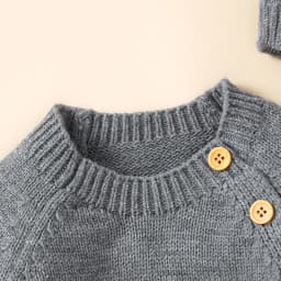 Baby Rompers Clothes Spring Autumn Solid Full Sleeve Knitted Newborn Infant Boys Girls Jumpsuits Hats Outfits Sets 0-18m Costume