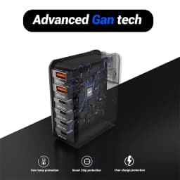 Ubigbuy 170W Fast Charger GaN 6-Port USB C PD 100W Wall Charger for MacBook Pro/Air ThinkPad iPad Pro Samsung S23 iPhone 15/14