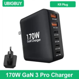 Ubigbuy 170W Fast Charger GaN 6-Port USB C PD 100W Wall Charger for MacBook Pro/Air ThinkPad iPad Pro Samsung S23 iPhone 15/14