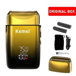Kemei-KM-TX10 Men's Shaving Machine Dual Foil Blades USB Fast Charging LED Display Professional Hair TrimmerHair Cutting Machine