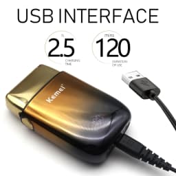 Kemei-KM-TX10 Men's Shaving Machine Dual Foil Blades USB Fast Charging LED Display Professional Hair TrimmerHair Cutting Machine