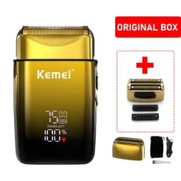 Kemei-KM-TX10 Men's Shaving Machine Dual Foil Blades USB Fast Charging LED Display Professional Hair TrimmerHair Cutting Machine