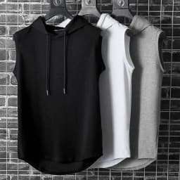 2024 Summer New Fashion Clothing Bodybuilding Muscle Guys Fitness Men Women Hooded Tank Top Vest Sportswear Sleeveless Top Tees