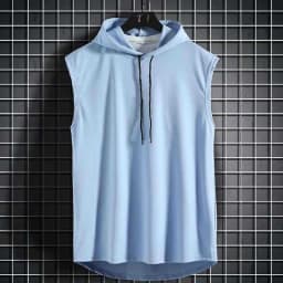 2024 Summer New Fashion Clothing Bodybuilding Muscle Guys Fitness Men Women Hooded Tank Top Vest Sportswear Sleeveless Top Tees