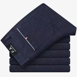 Classic Style Men's Casual Pants Fashion Striped Plaid Business Straight Slim Casual Pants Black Blue Gray Brand Men Trousers