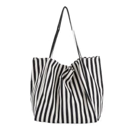 Casual Fashion Large Capacity Shoulder Bags For Women Striped Handbag Totes Canvas Big Size Shopping Bag Female Travel Pack