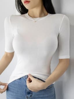 Solid Thin See Through T Shirt Women Cotton Short Sleeve Slim Basic Korean Style Clothes Tee Shirt Femme 2026 Summer Top