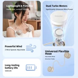 New Hanging Neck Fan Portable Cooling Fan Air Cooler USB Leafless Bladeless Neckband Mini Rechargeable Electric Fans