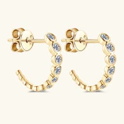 2024 New 0.19cttw Moissanite C Shape Stud Earrings Pure Silver 925 Real D Color Moissanite Diamond Earrings for Women Jewelry